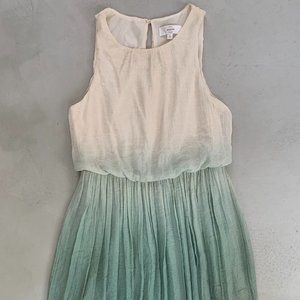 Cream and teal ombre dress